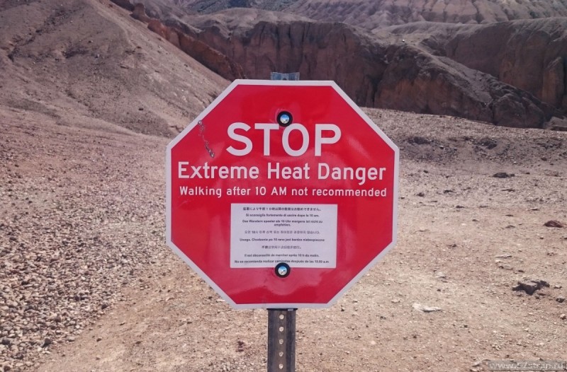 Предупреждение о жаре в долине смерти