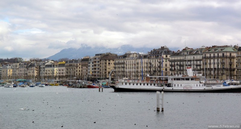Женева - озеро и горы