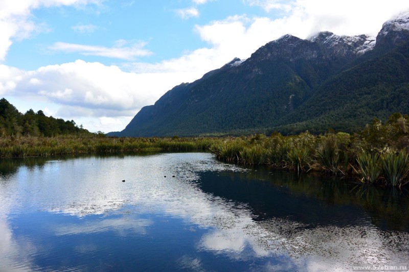 Зеркальные озера в Новой Зеландии